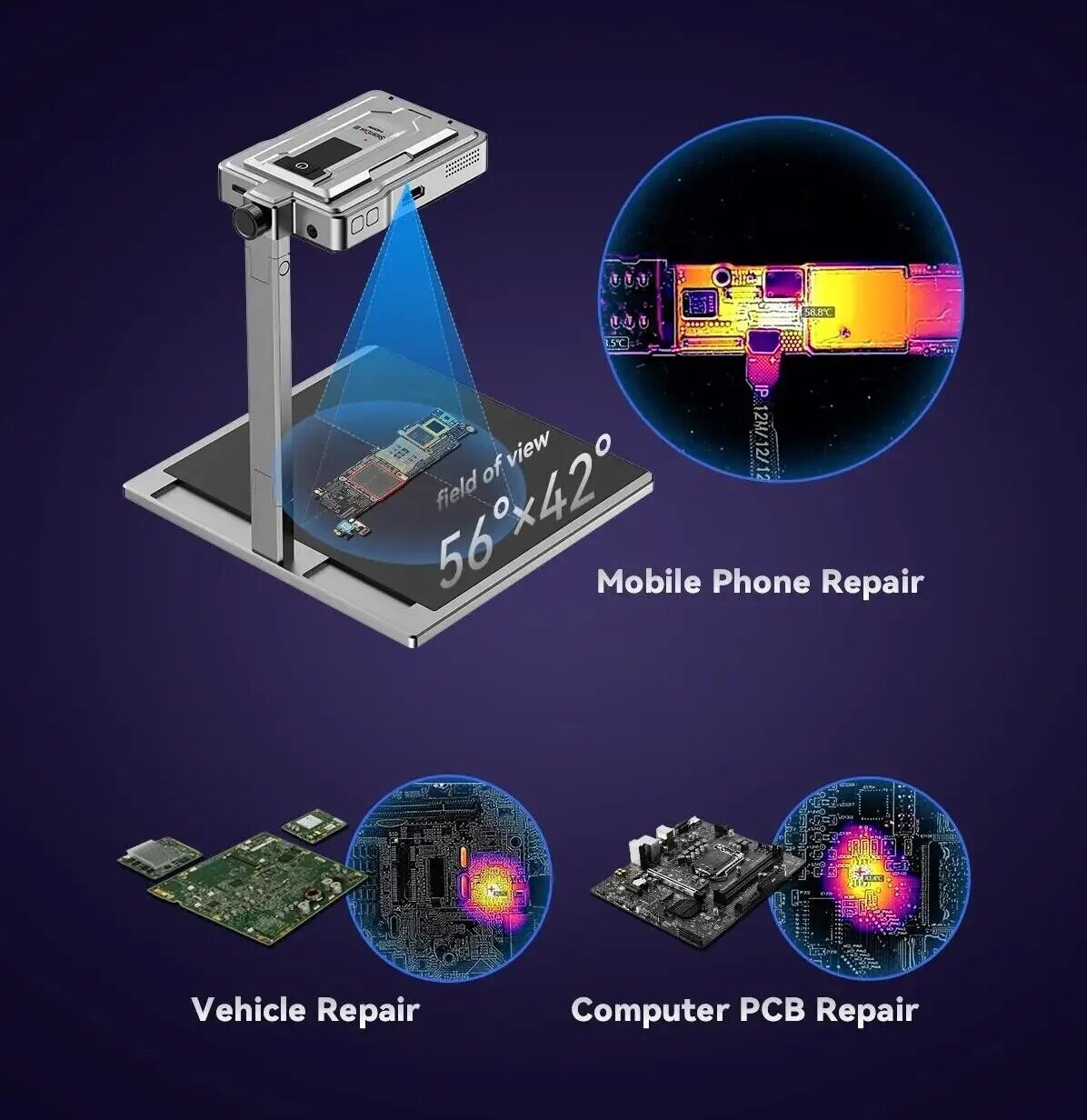 Pcb Short Circuit Thermal Diagnostics - LANGCHI ShortCam III 4K معدات التصوير