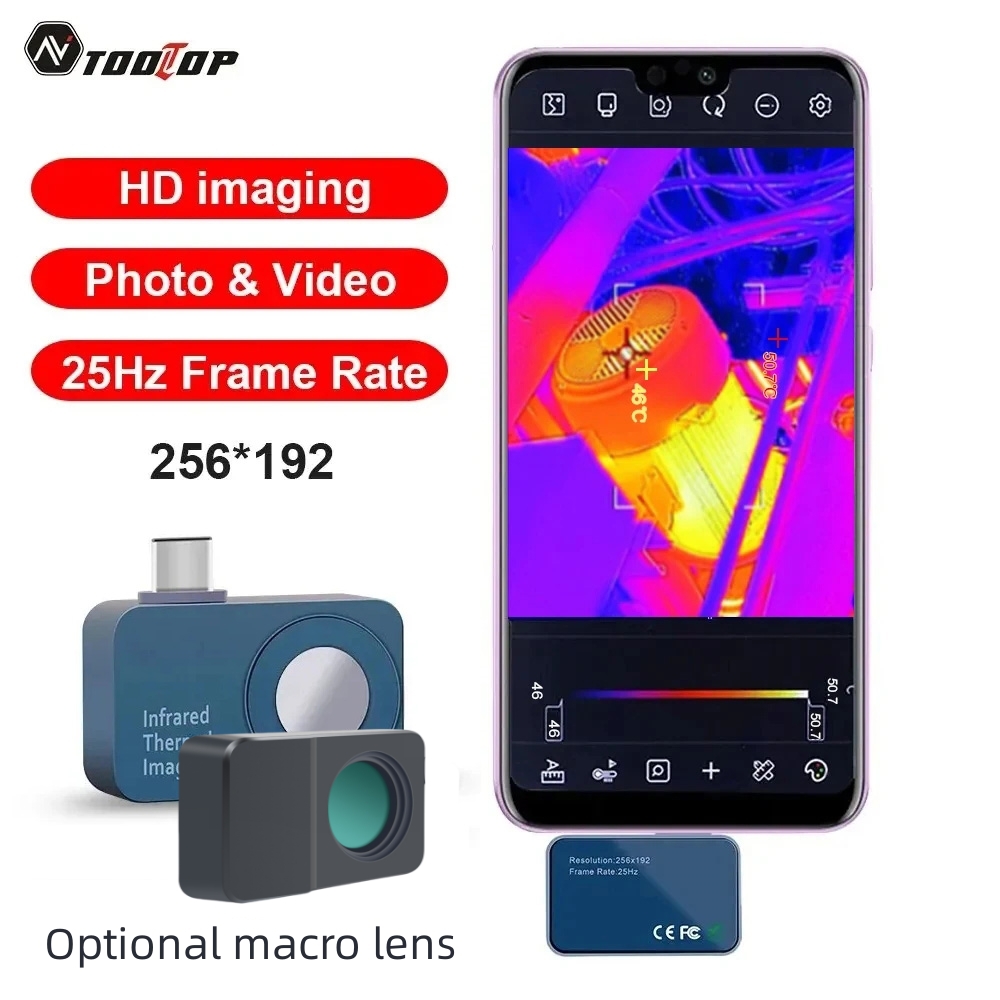 Infiray P2 Pro Macro Lens - TOOLTOP T7 256*192 أندرويد Type-C التصوير
