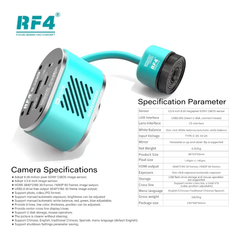 RF4 HD 4K كاميرا حرارية مزدوجة - مراجعة Pcb Short Circuit Thermal Diagnostics وسعره
