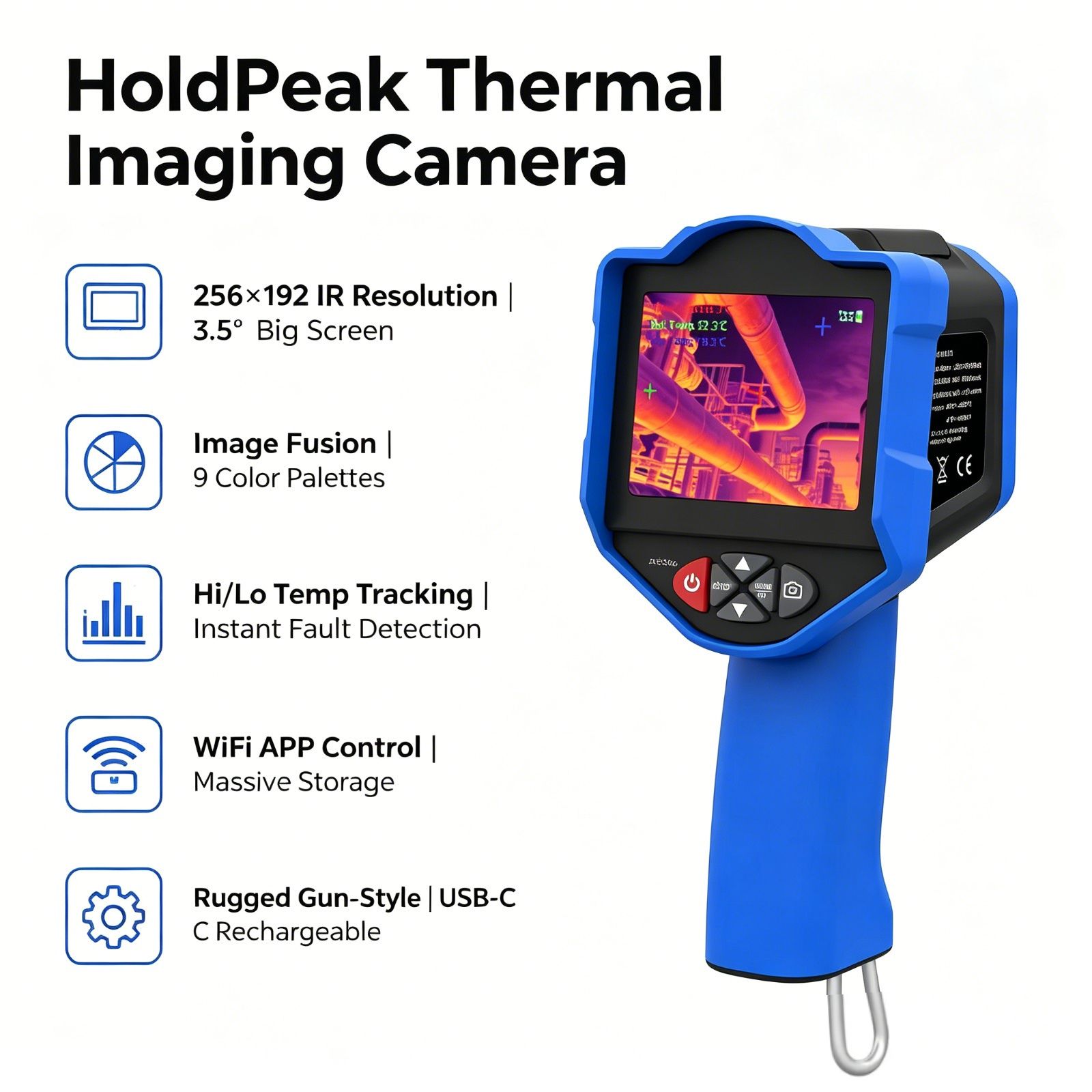 كاميرا التصوير الحراري هولدبيك - مراجعة Thermal Imaging Camera 256X192 وسعره