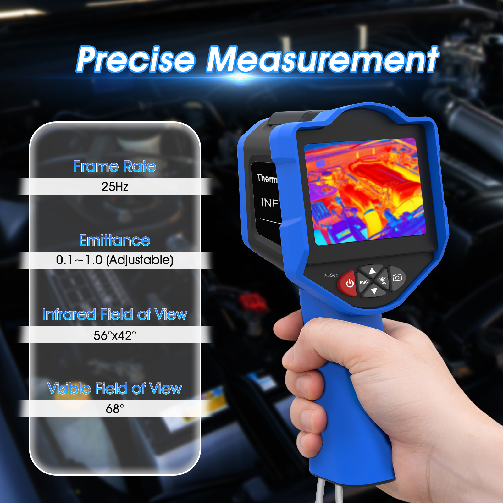 كاميرا التصوير الحراري هولدبيك - مراجعة Thermal Imaging Camera 256X192 وسعره